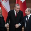 Дональд Трамп перестраивает Ближний Восток в пользу России (Хасан Рухани, Реджеп Тайип Эрдоган и Владимир Путин после совместной пресс-конференции по итогам вст…) Хасан Рухани, Реджеп…