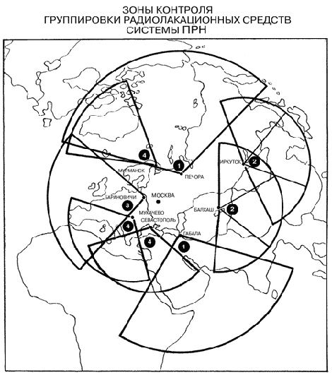 Зоны контроля группировки радиолокационных средств Зоны контроля группировки ...