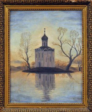 Николай Ефремовцев. «Церковь Покрова на Нерли». х.м. 1983г. Выставка в Геологическом музее Вернадского, 28 октября 2015г. Николай Ефремовцев. …