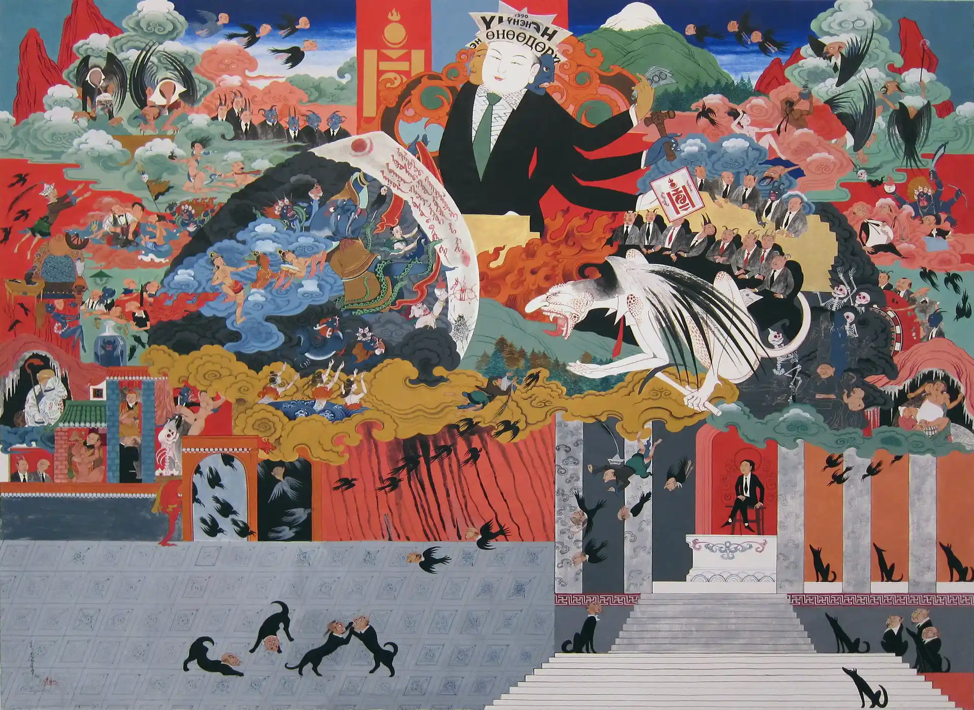 Вкус денег между облаками 2009 / Гуашь на хлопке Вкус денег между облаками 2009 / Гуашь на хлопке