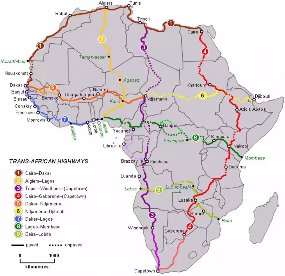 Железные дороги Африки карта