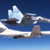 Не согласовали координаты (Сопровождение истребителем Су-30СМ бомбардировщика-ракетоносца Ту-160 Военно-космических сил России.…) Сопровождение истреб…